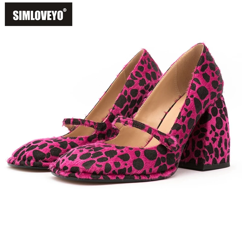 

SIMLOVEYO женские туфли, женские туфли, женская обувь, женские туфли с квадратным носком, на расширяющемся книзу каблуке, без застежек, весенне-л...