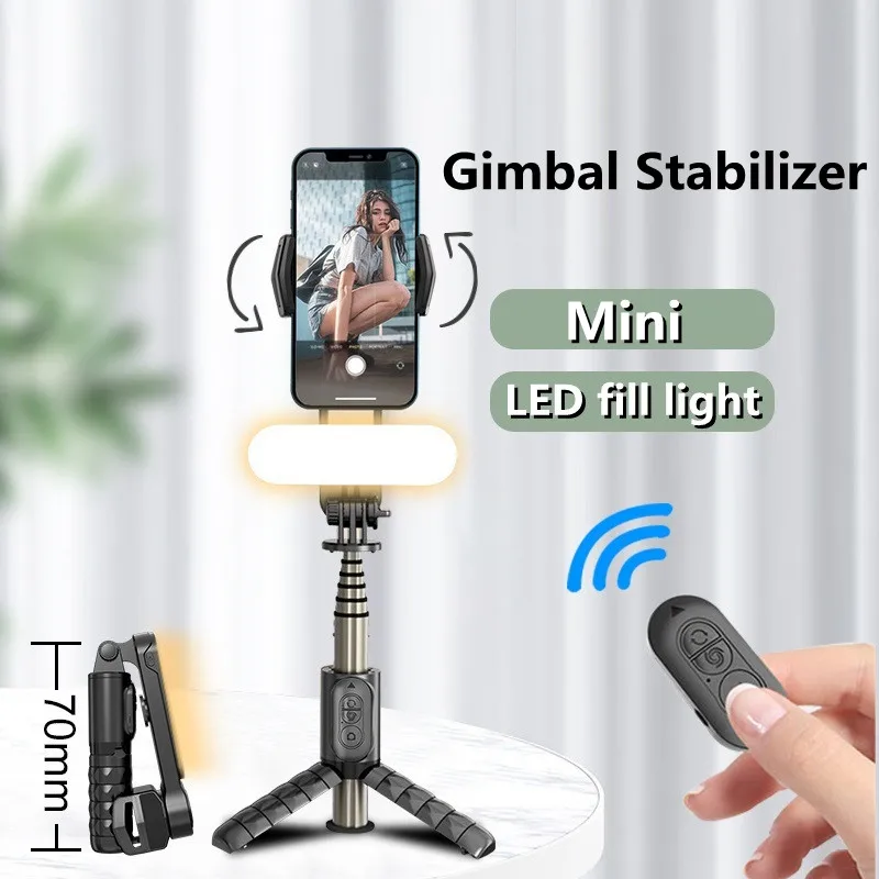 

FANGTUOSI Handheld Gimbal Wireless Bluetooth Phone Gimbal Stabilizer With Fill Light Tripod Gimbal Smartphone Stabilizer Gimbal