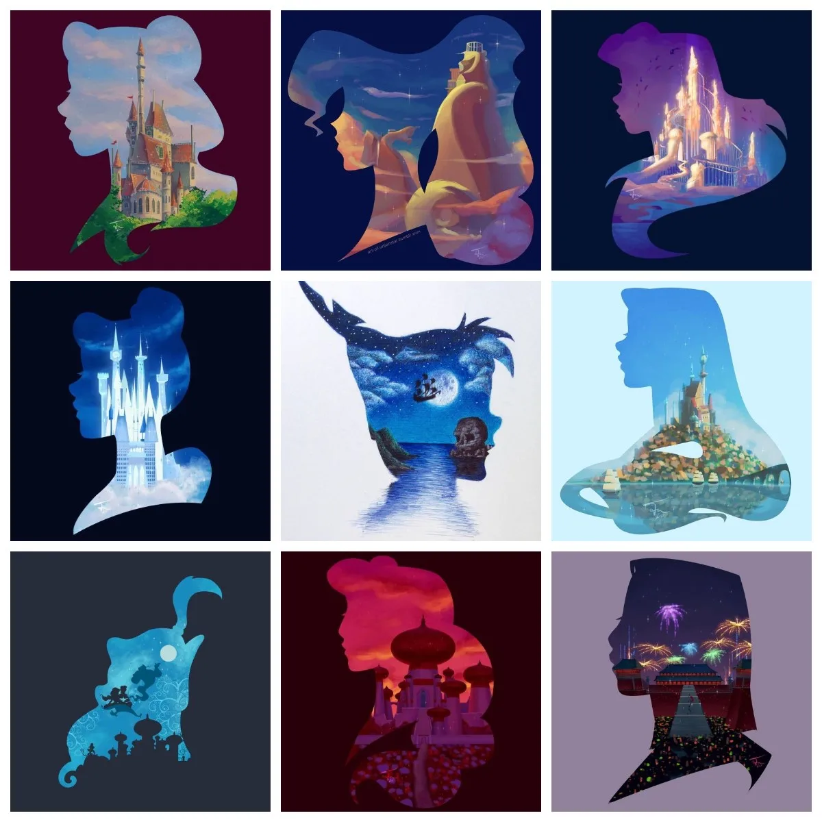 

Disney мультфильм принцесса Фэнтези Замок настенная Картина на холсте скандинавский постер и печать настенные картины декор для гостиной