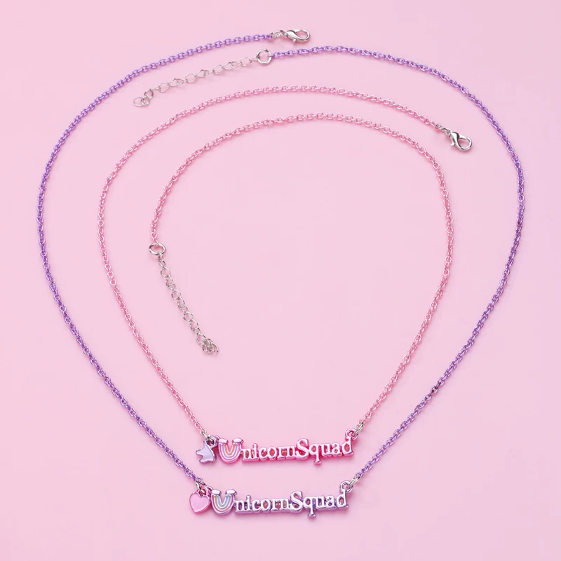 infolinzyć 2 sztuk/zestaw śliczne tęczowe litery kroplówka oleju stop najlepszy przyjaciel naszyjnik dla dzieci dziewczyny moda prezenty