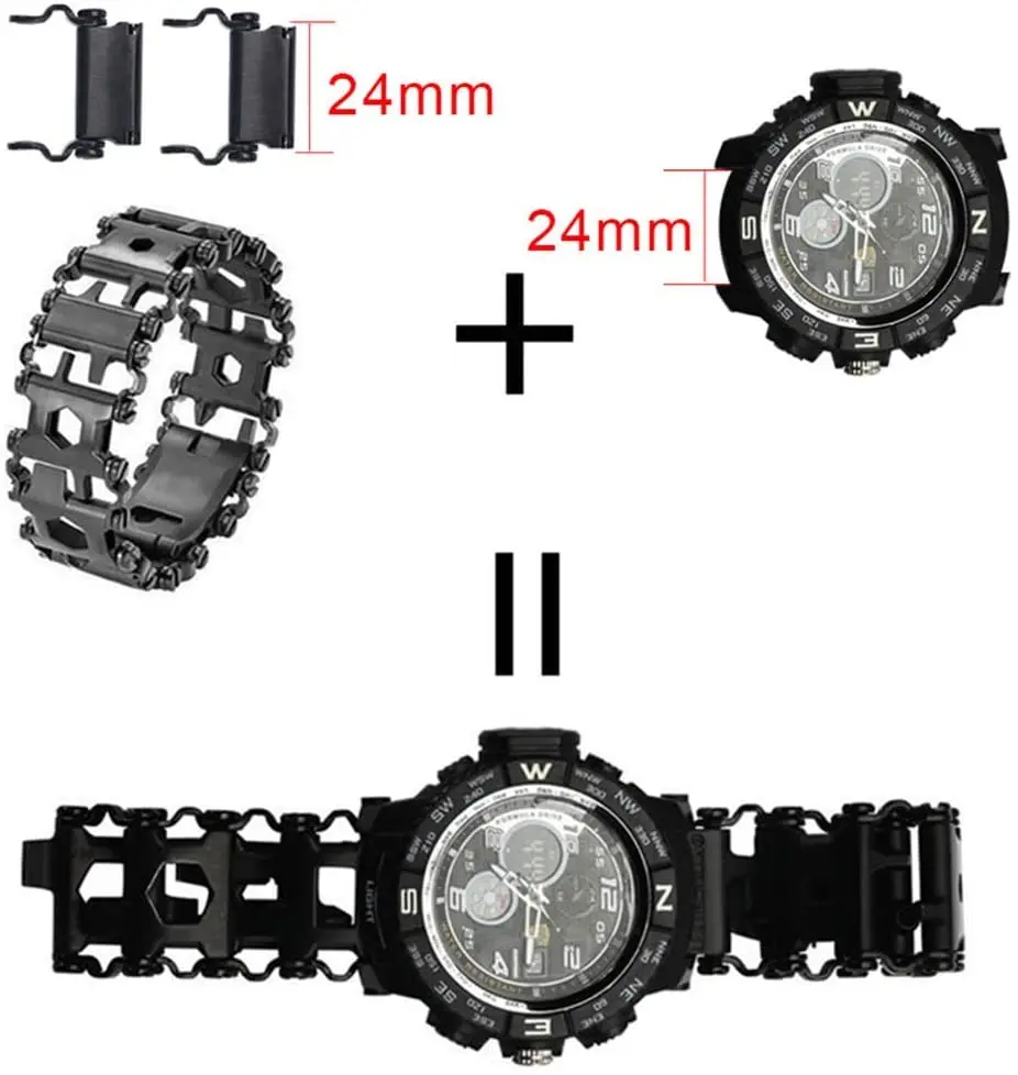 Ремешок из нержавеющей стали для наручных часов Garmin Fenix 26 мм многофункциональный