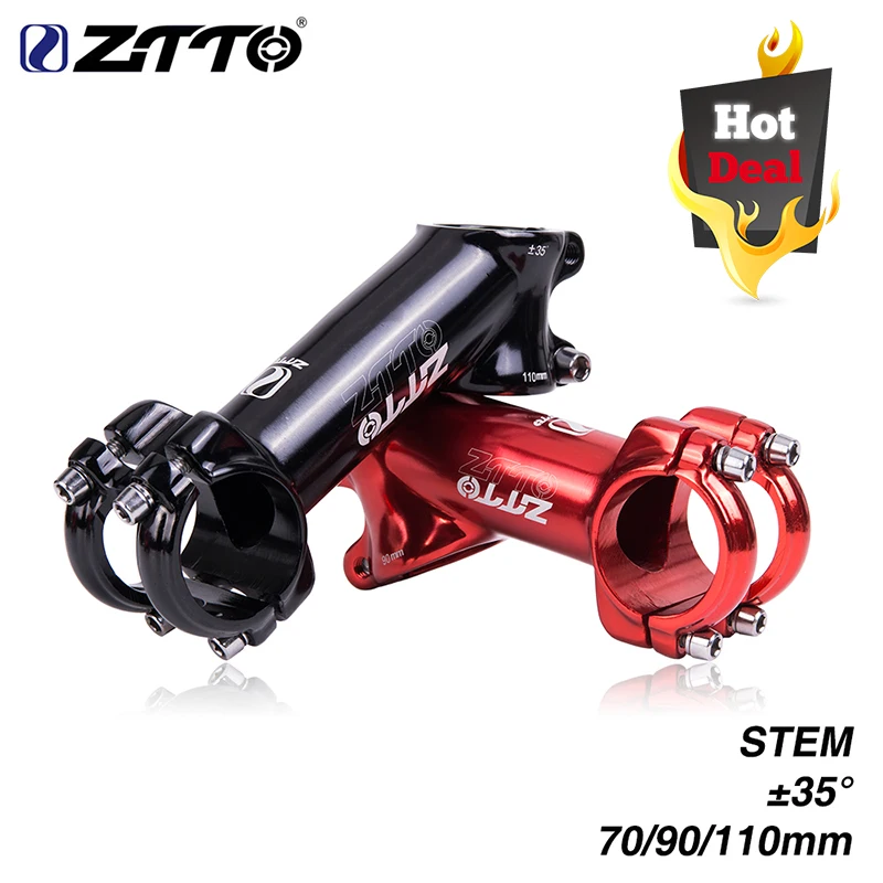 

ZTTO 70 90 110mm 35 degree High-Strength Lightweight 31.8mm polished Stem for XC AM MTB Mountain Road Bike glossy Bicycle part