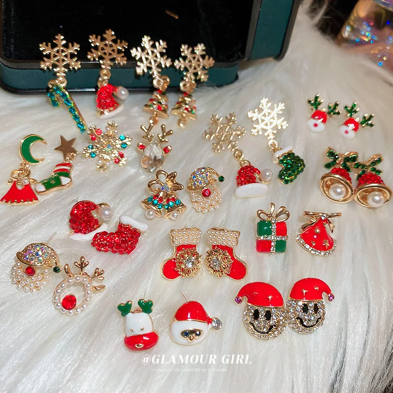 

New Christmas Snowman Bells Dangle Earrings For Women Girl Creative Elk Snowflake Tree Earring Christmas Party 2022 Jewelry Gift