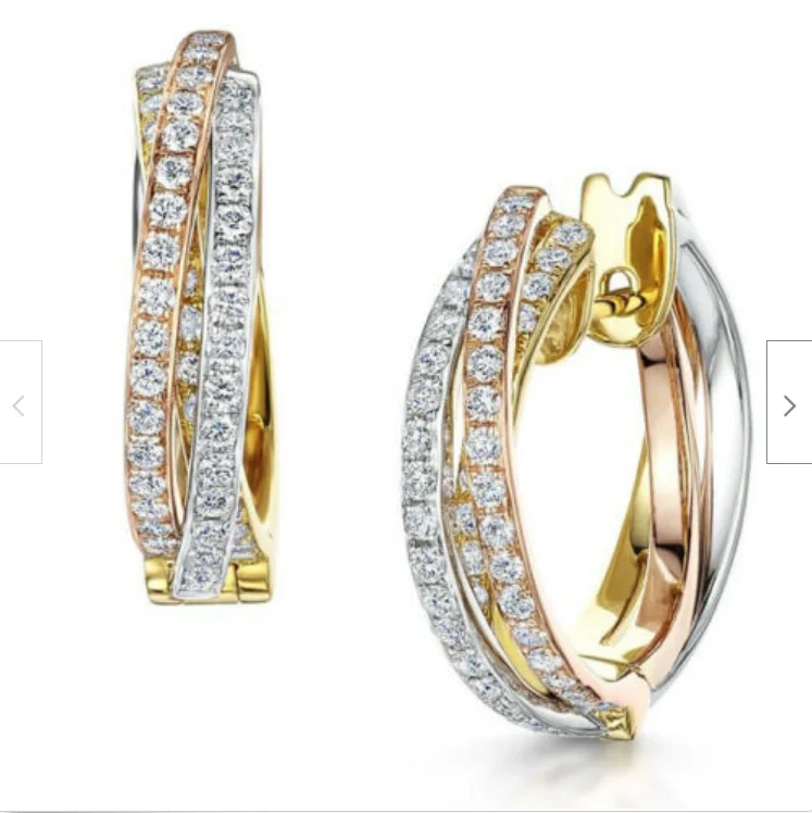 

ANGLANG Luxury Fashion Hoop Earrings Micro Paved CZ Jewelry Earrings for Wedding Party Elegant and Beautiful Lady's Accessories