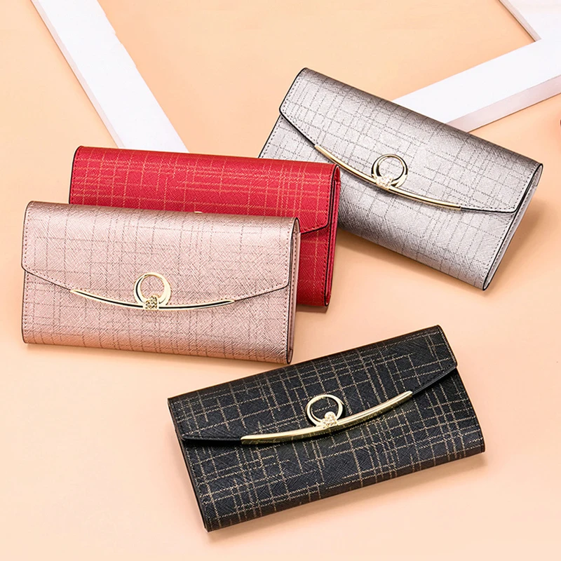

Wallets for Women Leather Card Holder Purses Elegant Money Bags Card Holder Coin Purse Pocket Long Wallet Billeteras Para Mujer