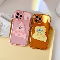spongebob patrick star luminous phone cases for iphone 13 12 11 pro max xr xs max x back cover
