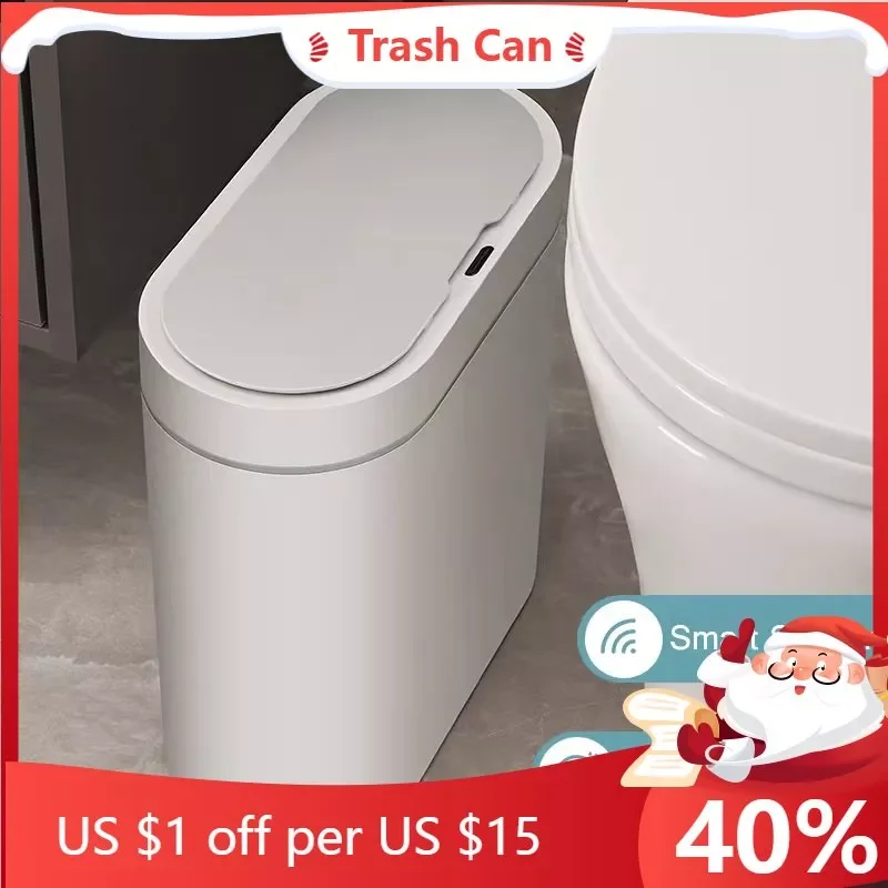 

NEW Fashion 7L Smart Sensor Trash Can For Kitchen Garbage Tin For Bathroom Light Luxury Family Living Room Cracks Trash Bin