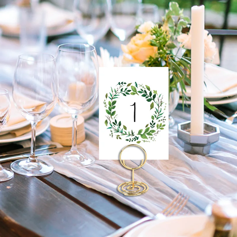 

10pcs Metal Place Card Holders Photo Clip Stands Wedding Table Number Name Sign Stand For Wedding Birthday Party Decoration