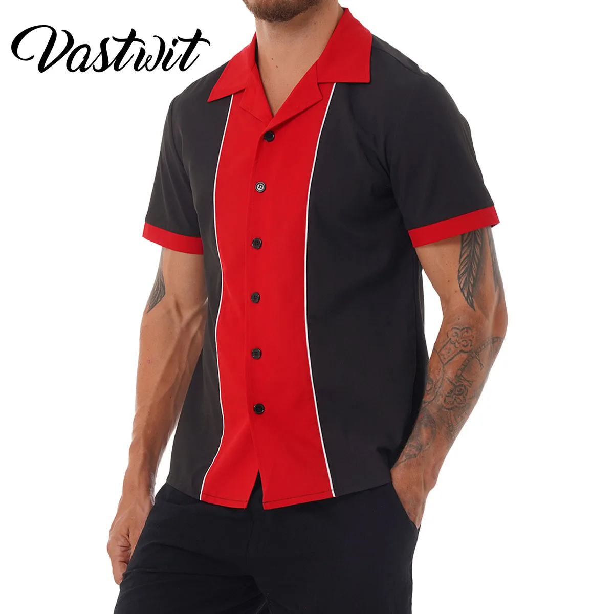 mens short sleeve bowling shirts