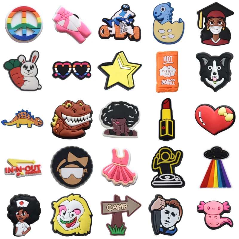 

Girl Set Jeans Wholesale Bulk Kids Packs Shoe Charms Decorations for Crocs Para Pins Boy Gifts Men Women Charm Shoes Accessories