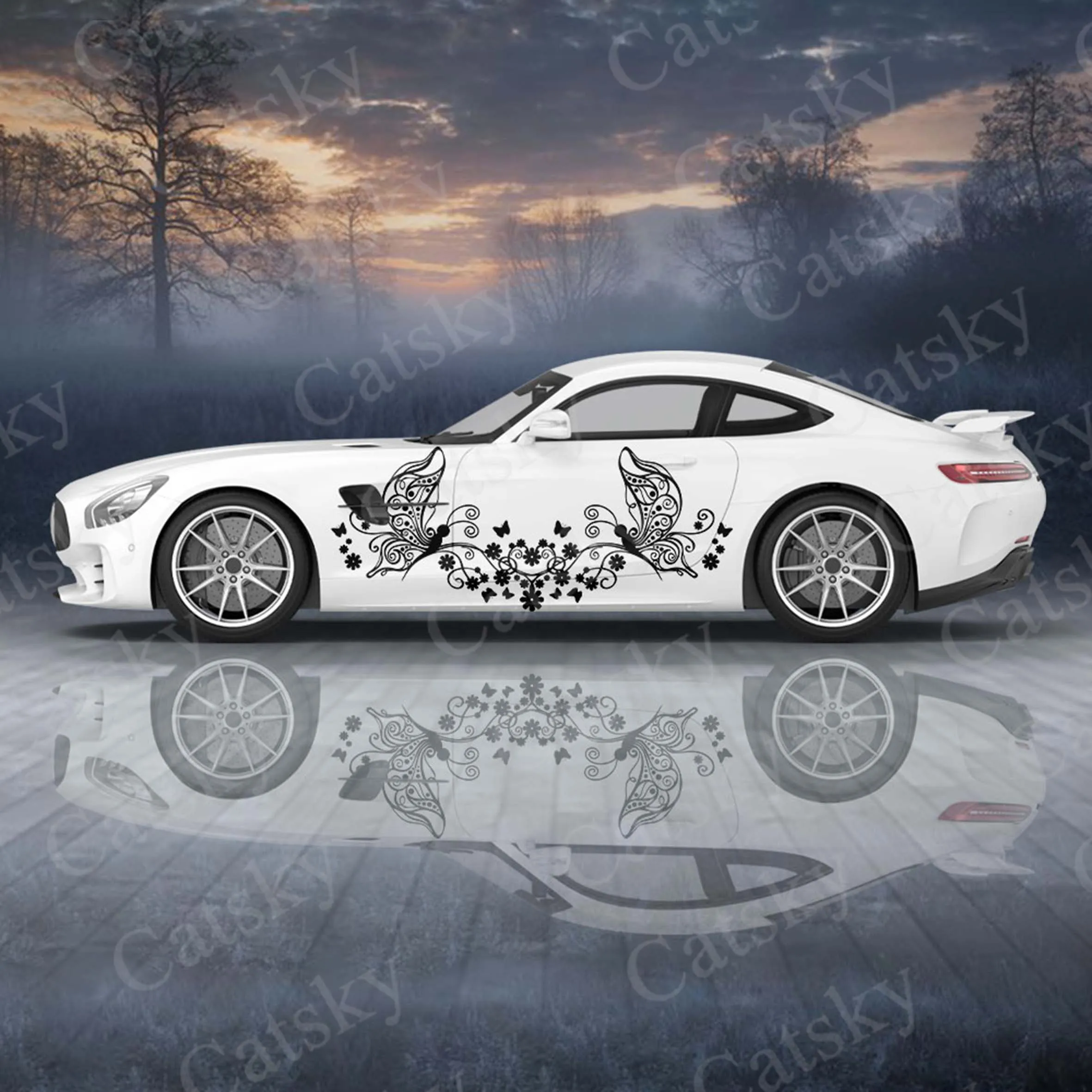 

2 шт./набор, универсальные автомобильные наклейки «бабочки»