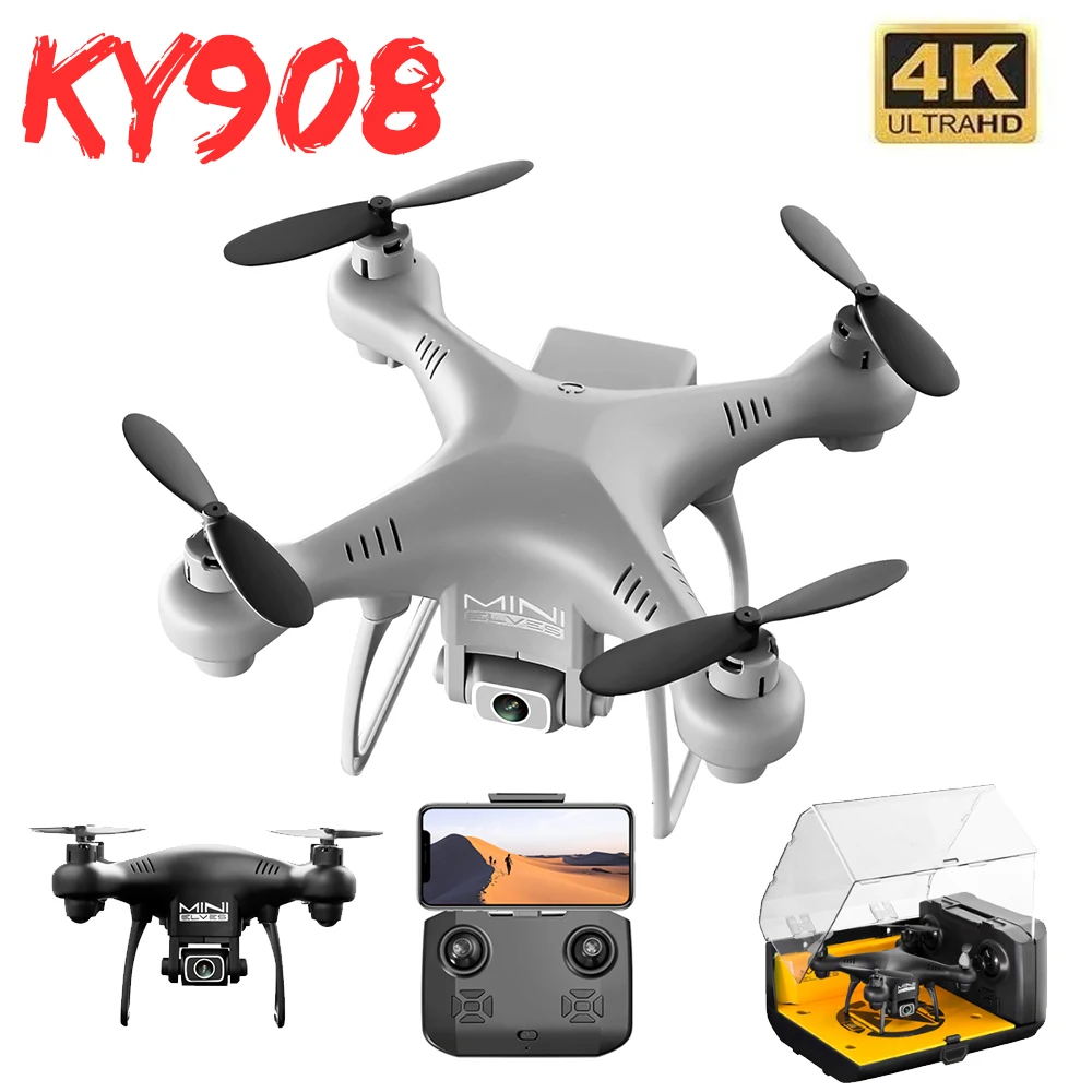 

2022 New KY908 Mini Drone 4K HD Camera WiFi FPV Air Pressure Altitude Hold One-Key Return 360 Rolling RC Helicopter Kid Toy GIft