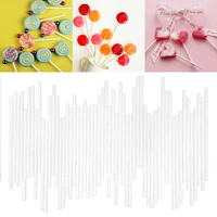 100pcs 4 sizes safe plastic white lollipop stick cake pop sucker sticks for chocolate dessert sugar candy lollypop diy mold tool