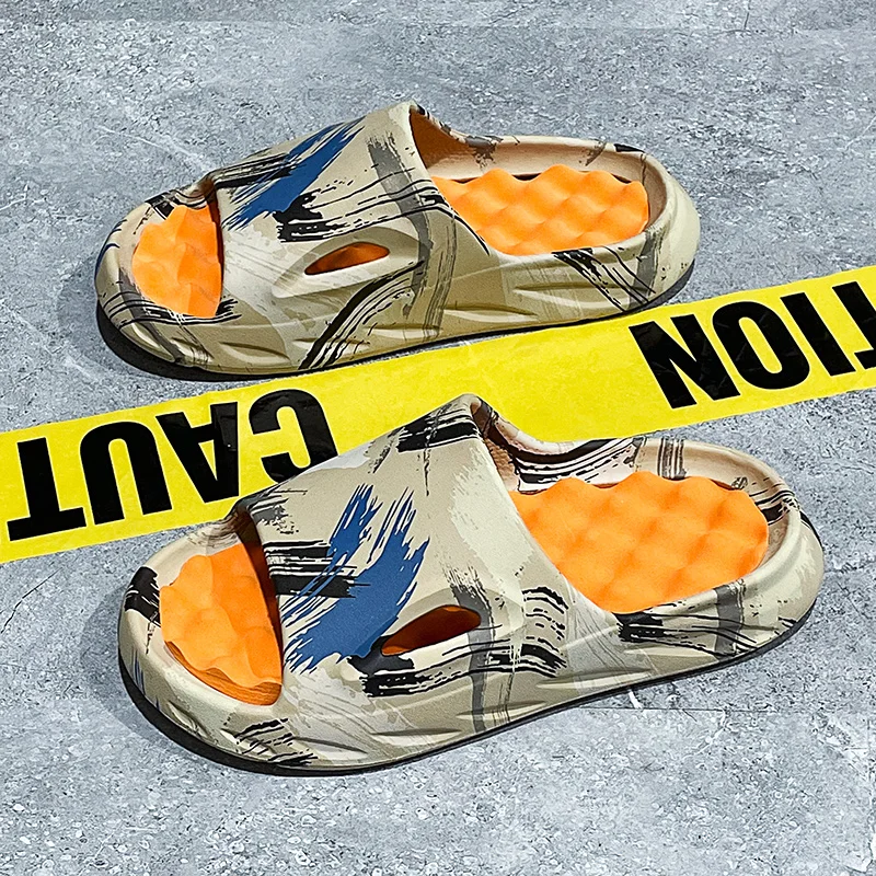 

New Style Slippers for Men 2023 Summer Large Outdoor Women Casual Fashion Beach Sandals EVA Straight Line Slippers Hole Shoes