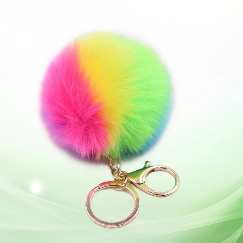 

Plush Key Chain Pendant Phone Bag Car Hanging Rainbow Colorful Ornament