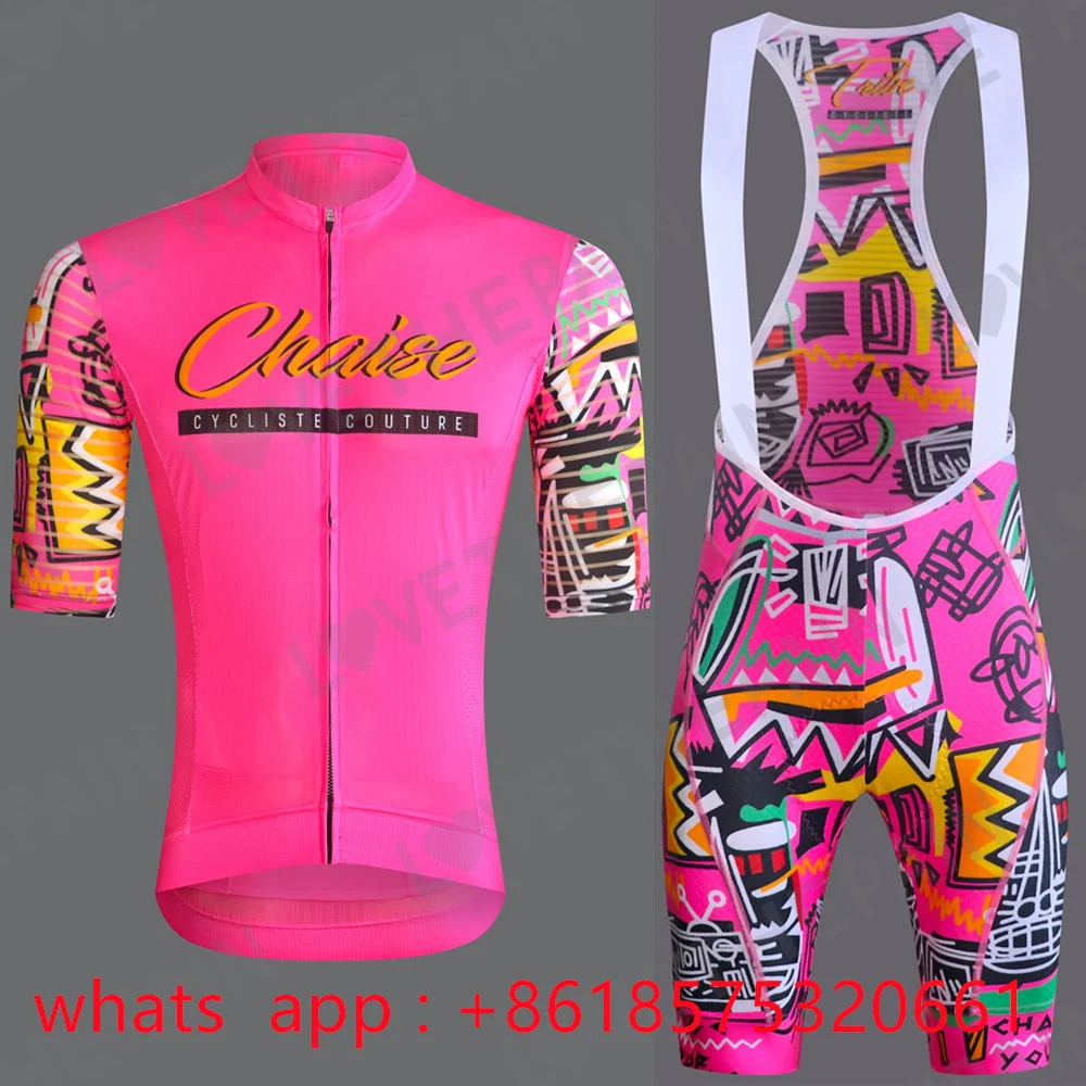 

Chaise pink Men Summer Cycling Clothing tops MTB Bike Clothes Maillot Ropa Ciclismo Bib Shorts 9D Gel Cycling Bicycle Suit 2024