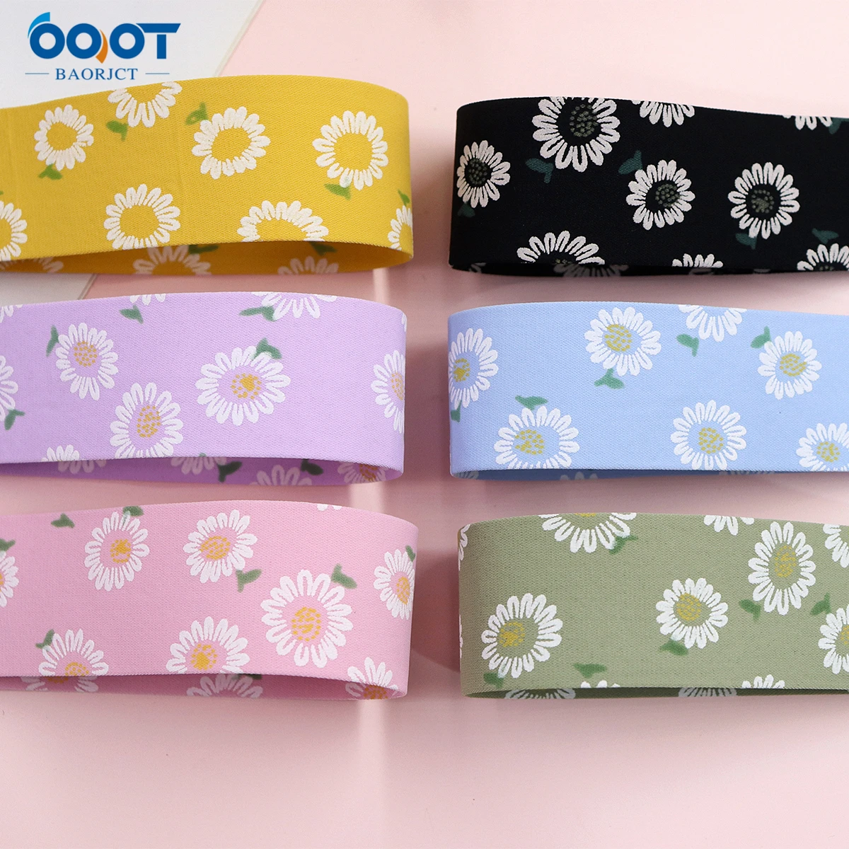 Двусторонняя Цветочная утолщенная тканевая лента 5 ярдов 38 мм сделай сам зажим