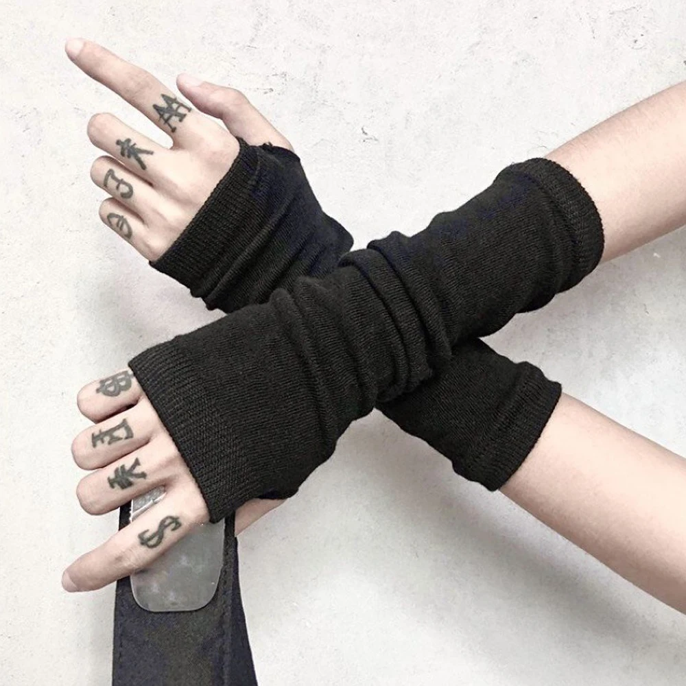 

Japanese Anime Darkly Ninja Glove Cosplay Darkly Mitten Oversleeve Man Women Fashion Sun Block Keep Warm Cuff Stripe Gloves