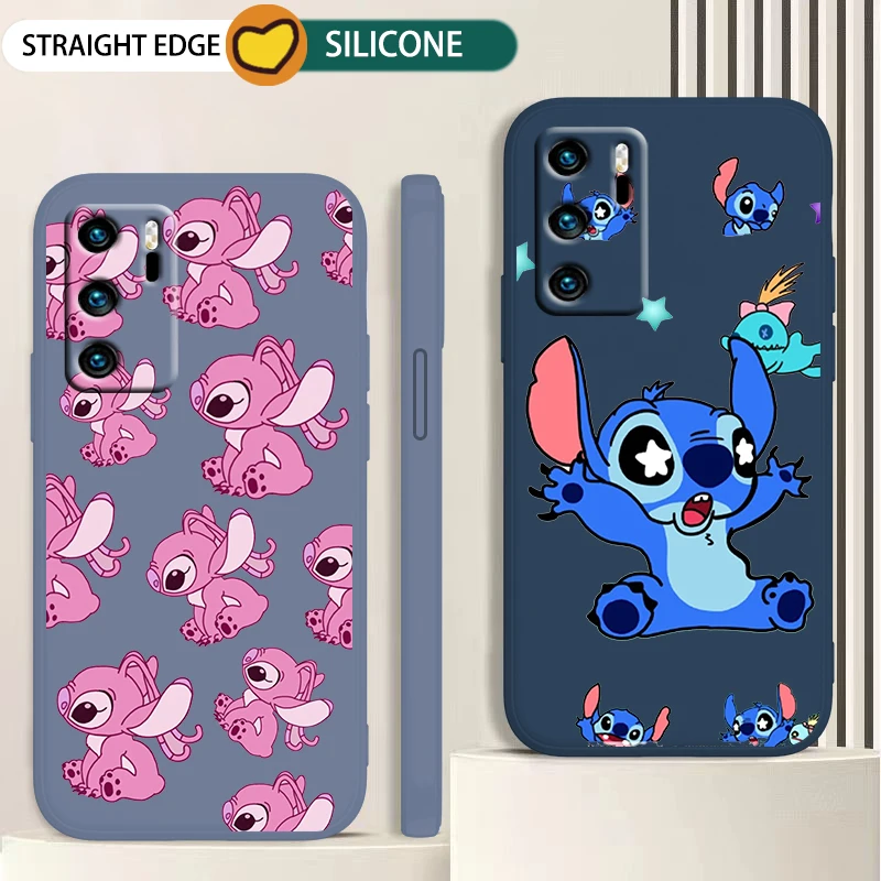 

Disney Lilo Stitch Cute Case For Huawei P50 P40 P30 P20 P Smart Z Pro Plus 2019 2021 Liquid Rope Phone Cover Core Coque Shell