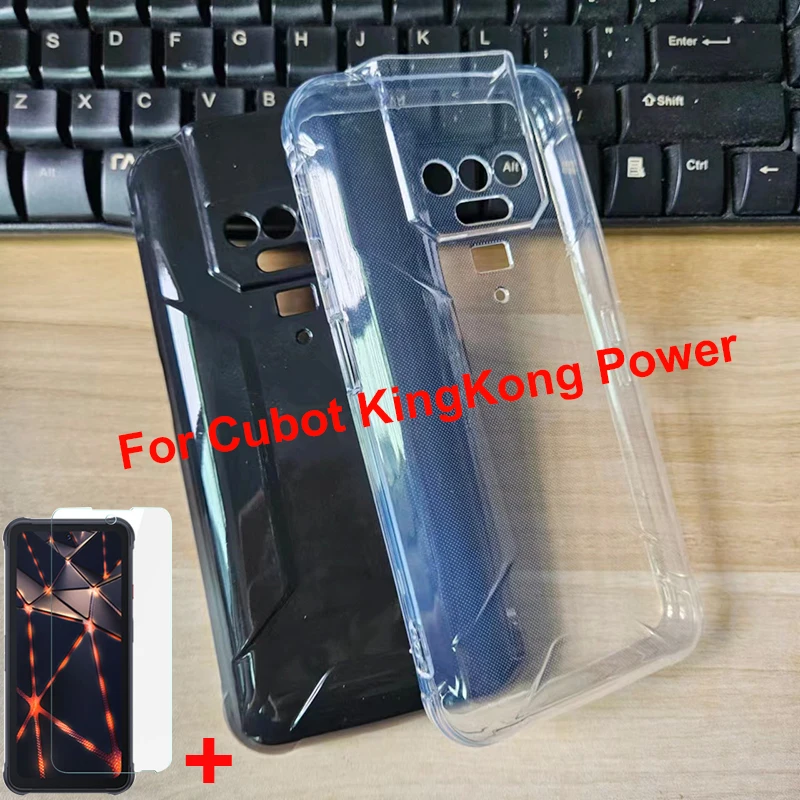 2 в 1 чехол из закаленного стекла для Cubot KingKong Power, силиконовый прозрачный чехол для Cubot KingKong Power, мягкий чехол из ТПУ