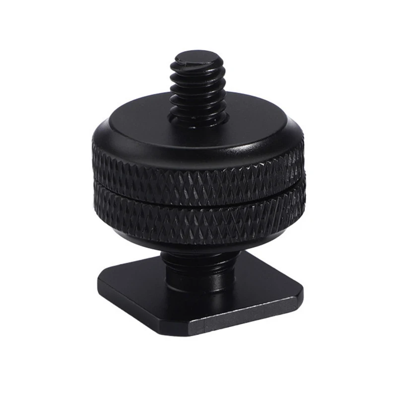 

1pc 1/4" 3/8" Dual Nuts Tripod Mount Screw Camera Hot Shoe Mount Adapter Stand