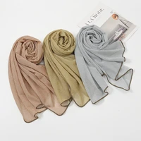 2022 plain lurex gold chain 100 polyester scarf shawl lady high quality shimmer thin wrap pashmina stole bufandas muslim hijab
