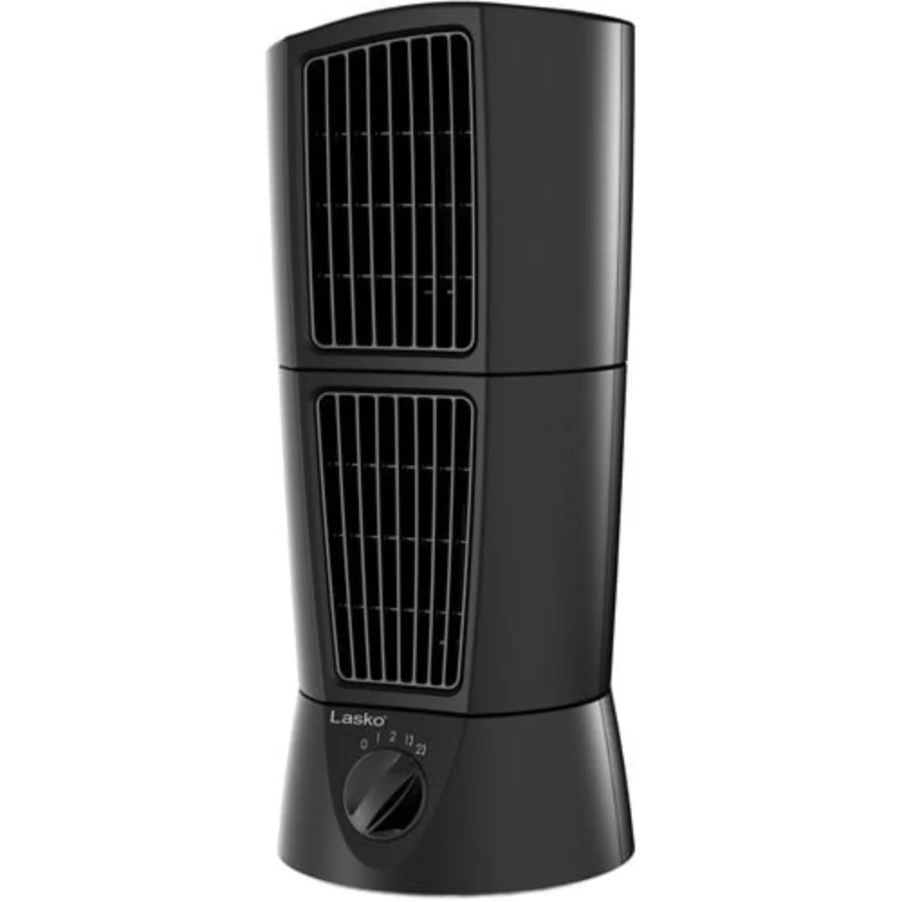 

Lasko Desktop Wind Tower Oscillating Multi-Directional 2-Speed Table Fan, T14305, Black