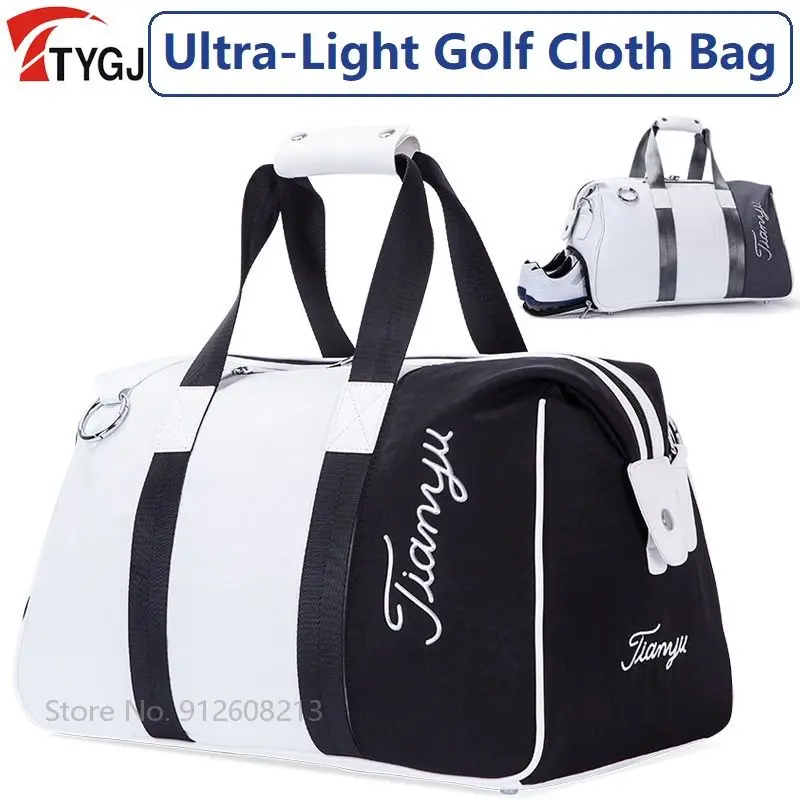 TTYGJ Lightweight Golf Clothing Bags Large Capacity Golf Shoes Bags Outdoor Sports Storage Handbag Portable Double Layer Pack