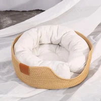 dog bed cat house soft sofa cushion for summer pet beds for dogs cama perro pets supplies 100 handmade bamboo weaving cw268