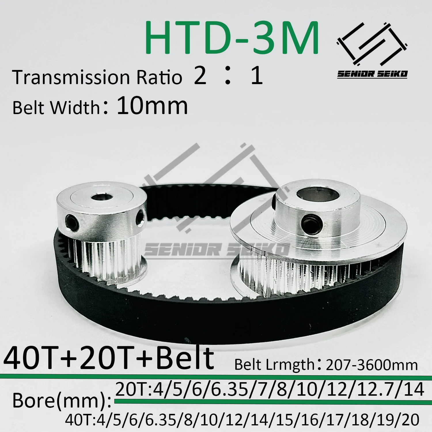 

Комплект зубчатых шкивов HTD3M 40T 20T