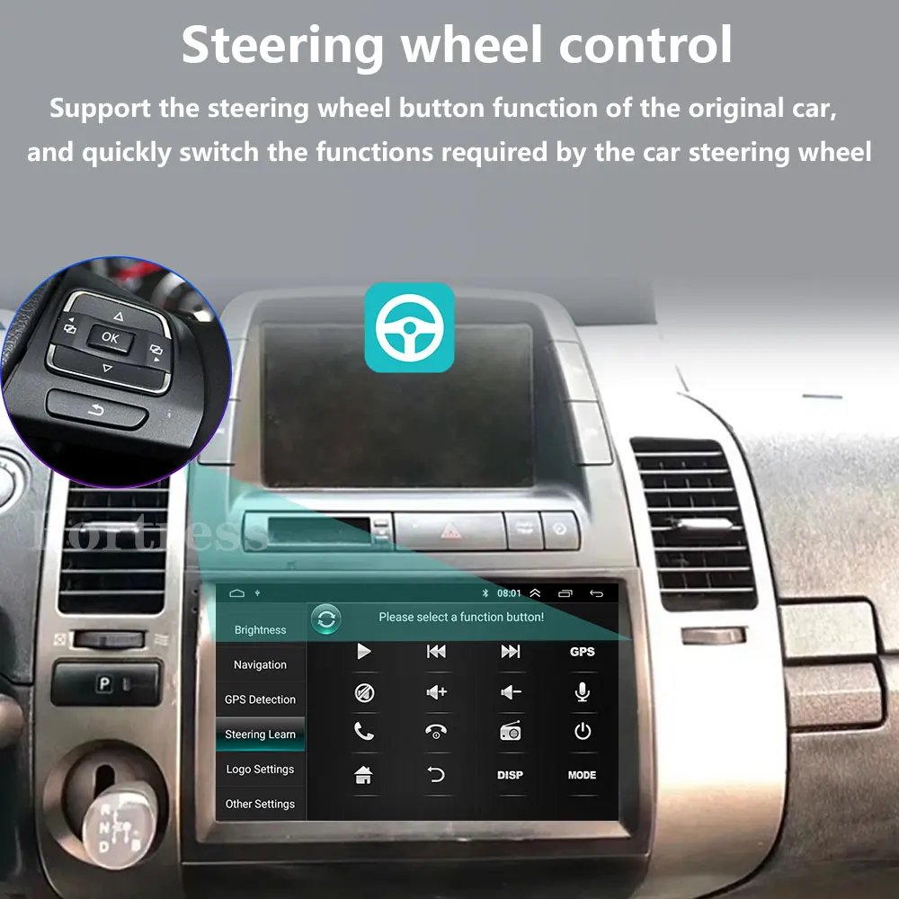 Фото Android 16 для Toyota Prius 20 2003-2009 авто радио мультимедиа стерео головное устройство плеер навигационный экран GPS Carplay без 2din DVD №5