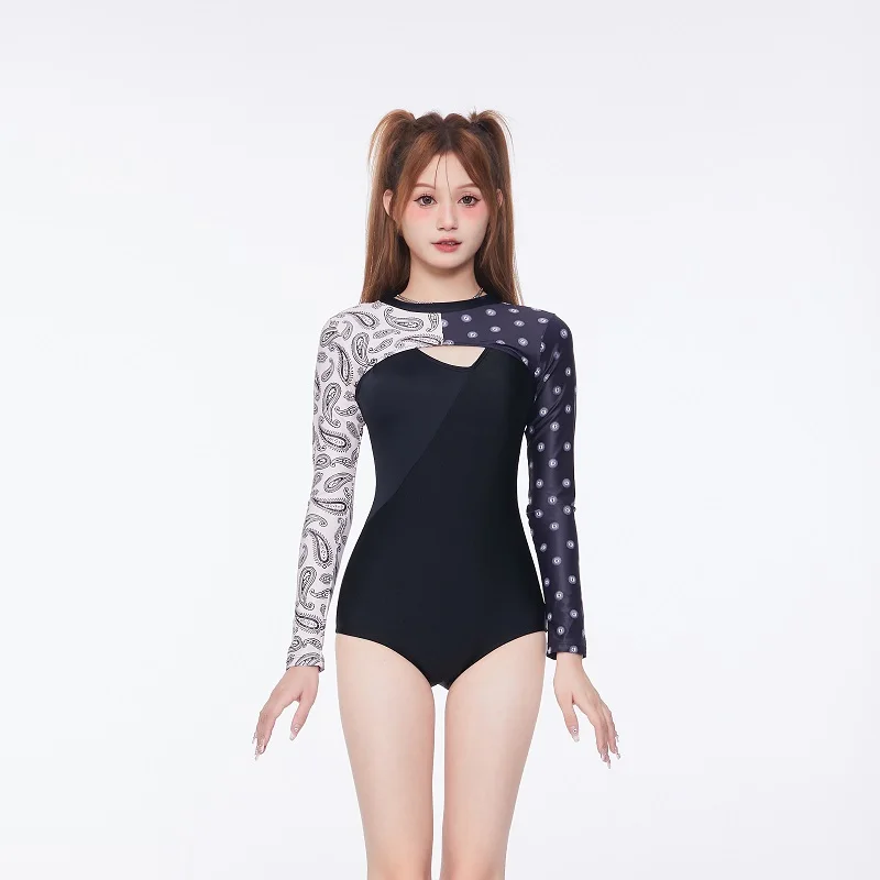 

Женский цельный купальник, сексуальный, с длинным рукавом, тонкий, новинка 2023, солнцезащитный, Повседневный, модный, горячий, весенний, пляжн...