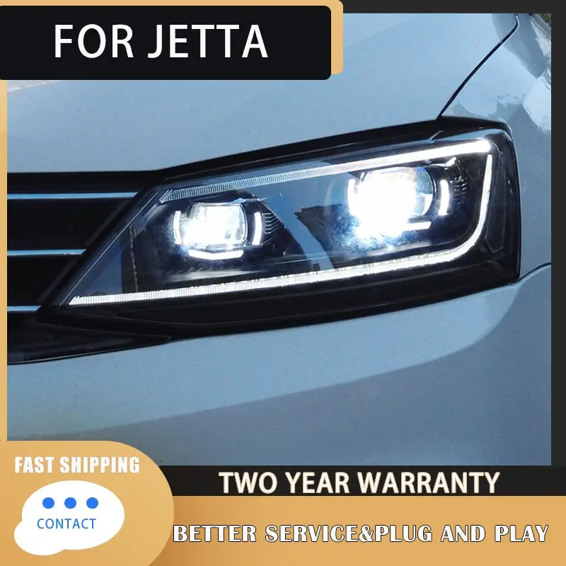 

Стайлинг автомобиля, передняя фара для VW Jetta Mk6 светодиодный, фара 2011-2018 R8, дизайнерские фары Drl Hid Bi Xenon, автомобильные аксессуары