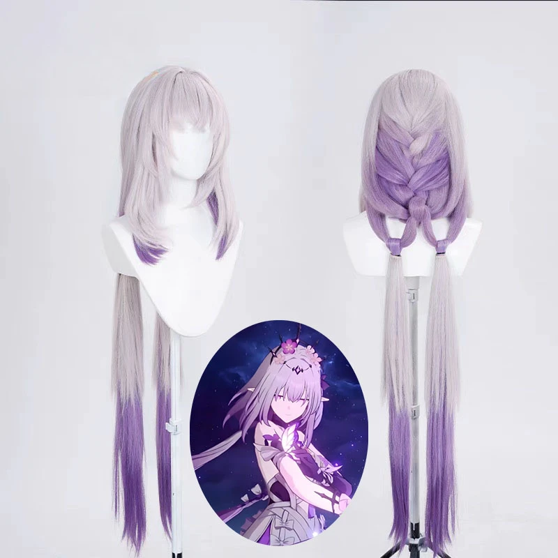 Игра Honkai Star Rail Косплей Касторский парик Фиолетовые длинные волосы Амфорес Парики