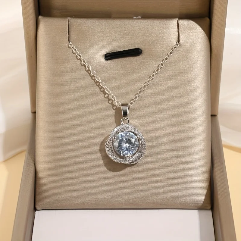 

Модное ожерелье с подвеской для женщин, Круглый комплект с бриллиантами, ожерелье с слезой для женщин, подарок на день рождения, свадебные украшения