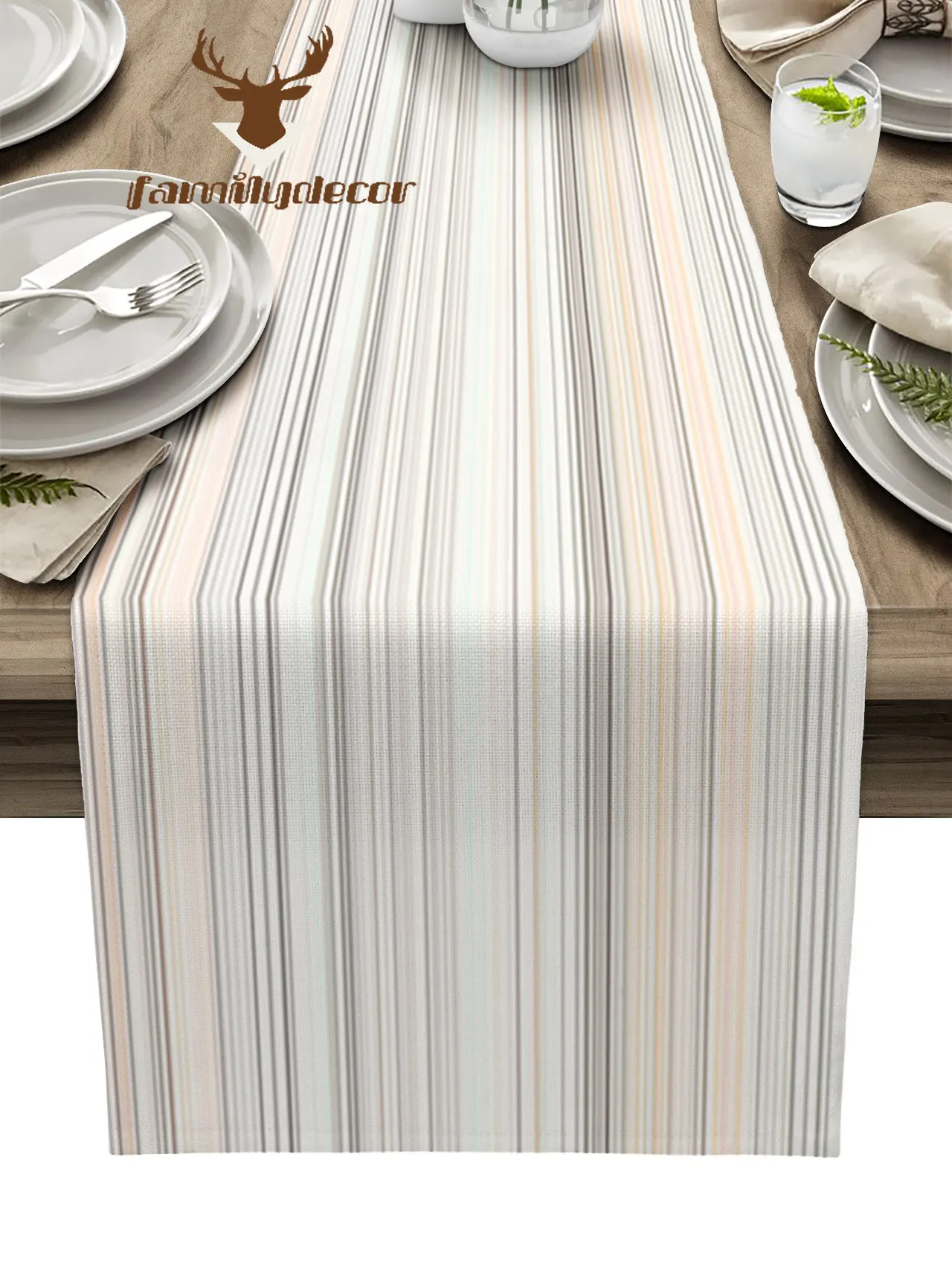 

Простота в полоску, чистые и свежие салфетки, свадебная сервировка стола, столовые аксессуары для кофе, кухонная скатерть, подставки