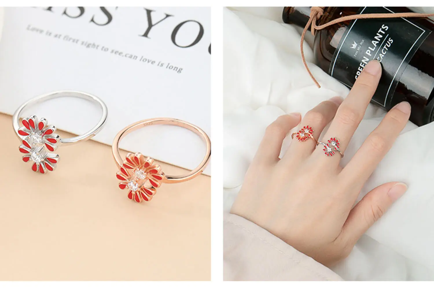 

Red Flowers Adjustable Ring YR40143