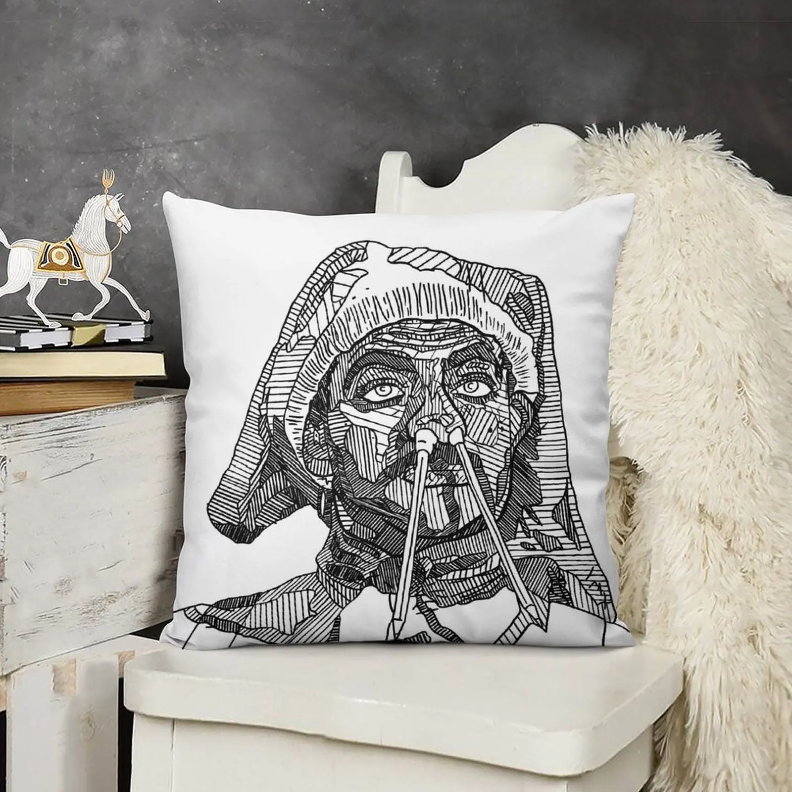 Новогодняя декоративная подушка Rowan Atkinson // Blackadder