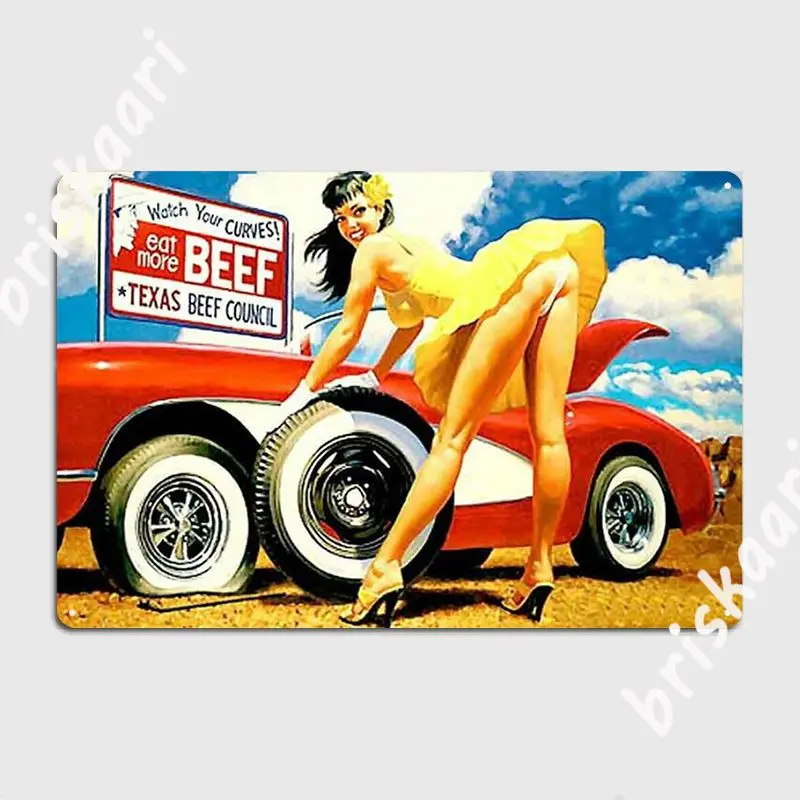 

Pinup Classic Vintage Picture Poster Metal Plaque Cinema Living Room Designing Kitchen Plaques Tin Sign Poster