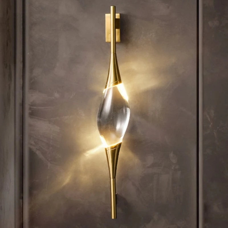 

Настенный светильник с золотым блеском, роскошный скандинавский прикроватный лампа для вестибюля отеля, гостиной, спальни