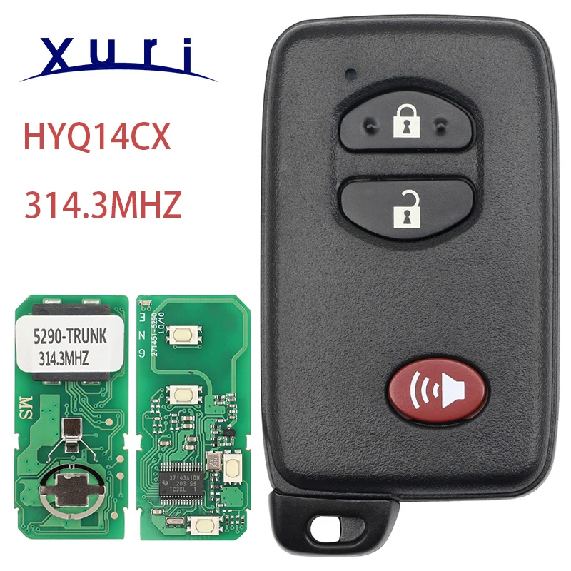 

Юрий 314,3 МГц 271451 Умный дистанционный брелок без ключа Go 5290 с 4D-чипом для платы Toyota Venza Prius 89904-47370 FCC ID HYQ14ACX