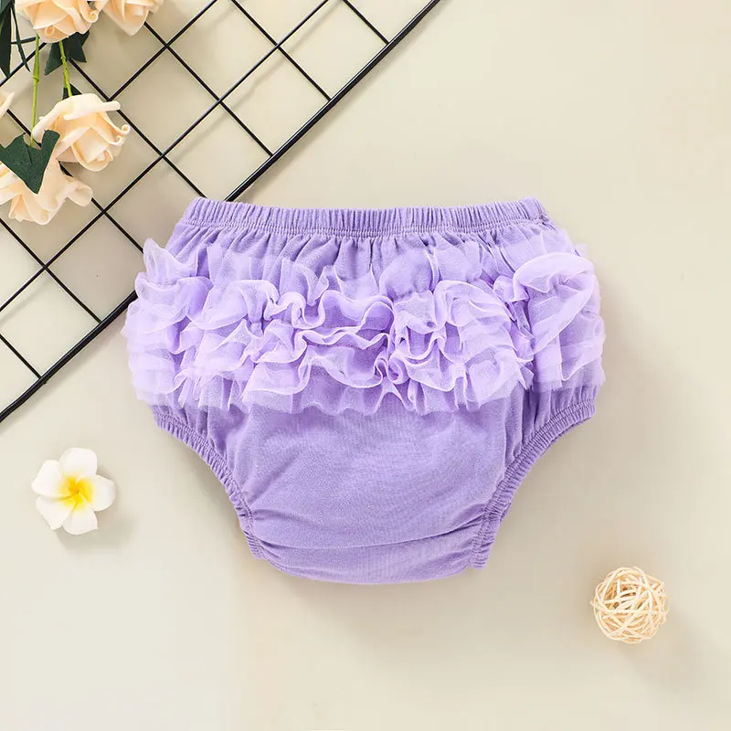 

Baby Cotton Bloomers Ruffled Panties Baby Girls Cute Briefs Infant Toddle Tutu Short Solid Can Be Worn Outside