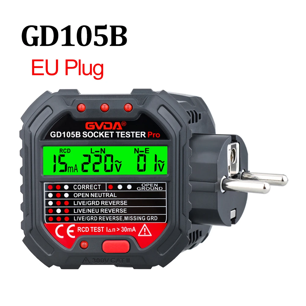 

Тестер Цепи GVDA, Детектор Напряжения, Искатель Утечки Тока В Заземлении, Тестер Нейтральной Линии Для США, ЕС