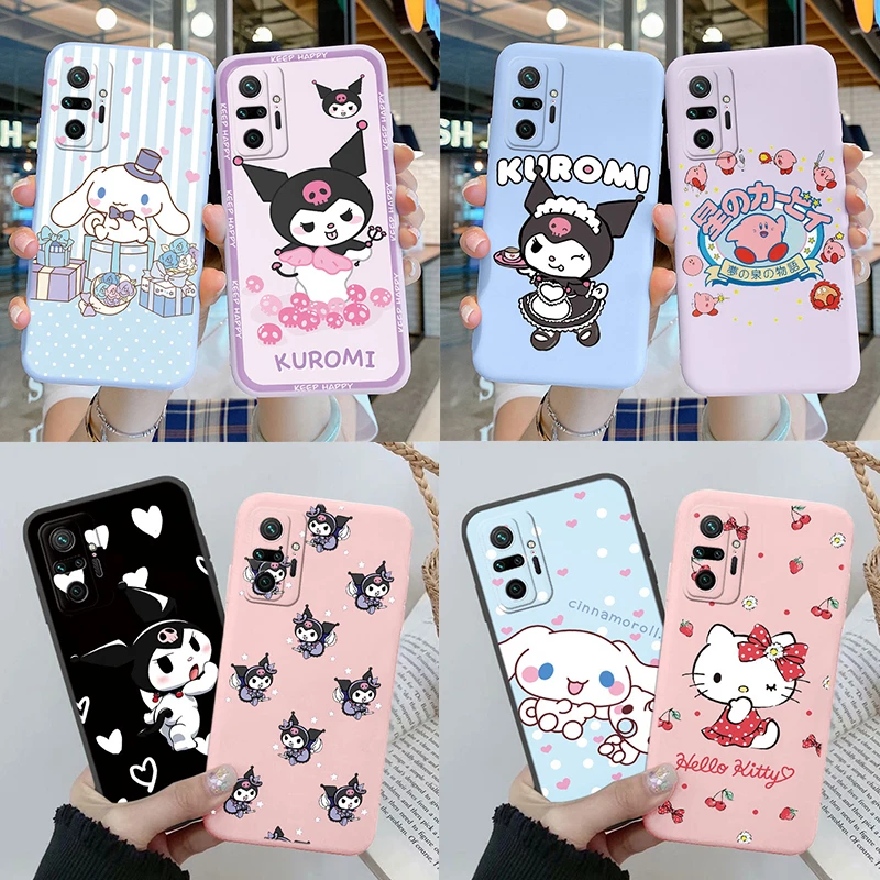 Чехол для Redmi Note 10 Pro Max чехол Hello Kitty kuromi Kawai с мультяшным аниме мягкий телефона из