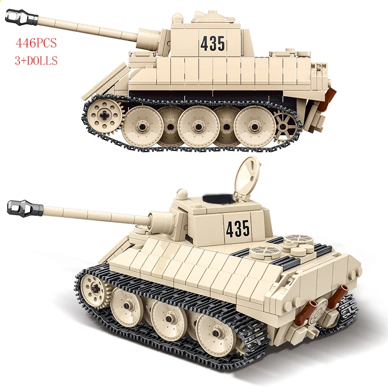 

SEMBO WW2 Germany Tank Military Weapon VK 1602 Leopard light Tank Model Building Blocks MOC Soldier Arme Bricks Toys For Boys