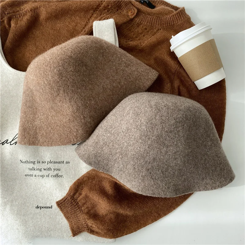 

Женская осенне-зимняя вязаная шерстяная теплая Панама в английском стиле мягкая складная Шерстяная кепка для бассейна рыбака