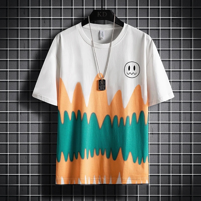 

Fashion Men's O-Neck T-Shirt Casual Graphic Tee Shirt Men Summer 100% cotton Tops for Boy Harajuku Short Sleeve T shirt Pullover