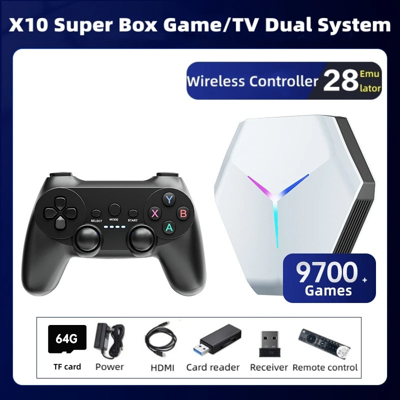 Игровая консоль X10 4k Gamestick TV BOX 5G Dual System 2.4G
