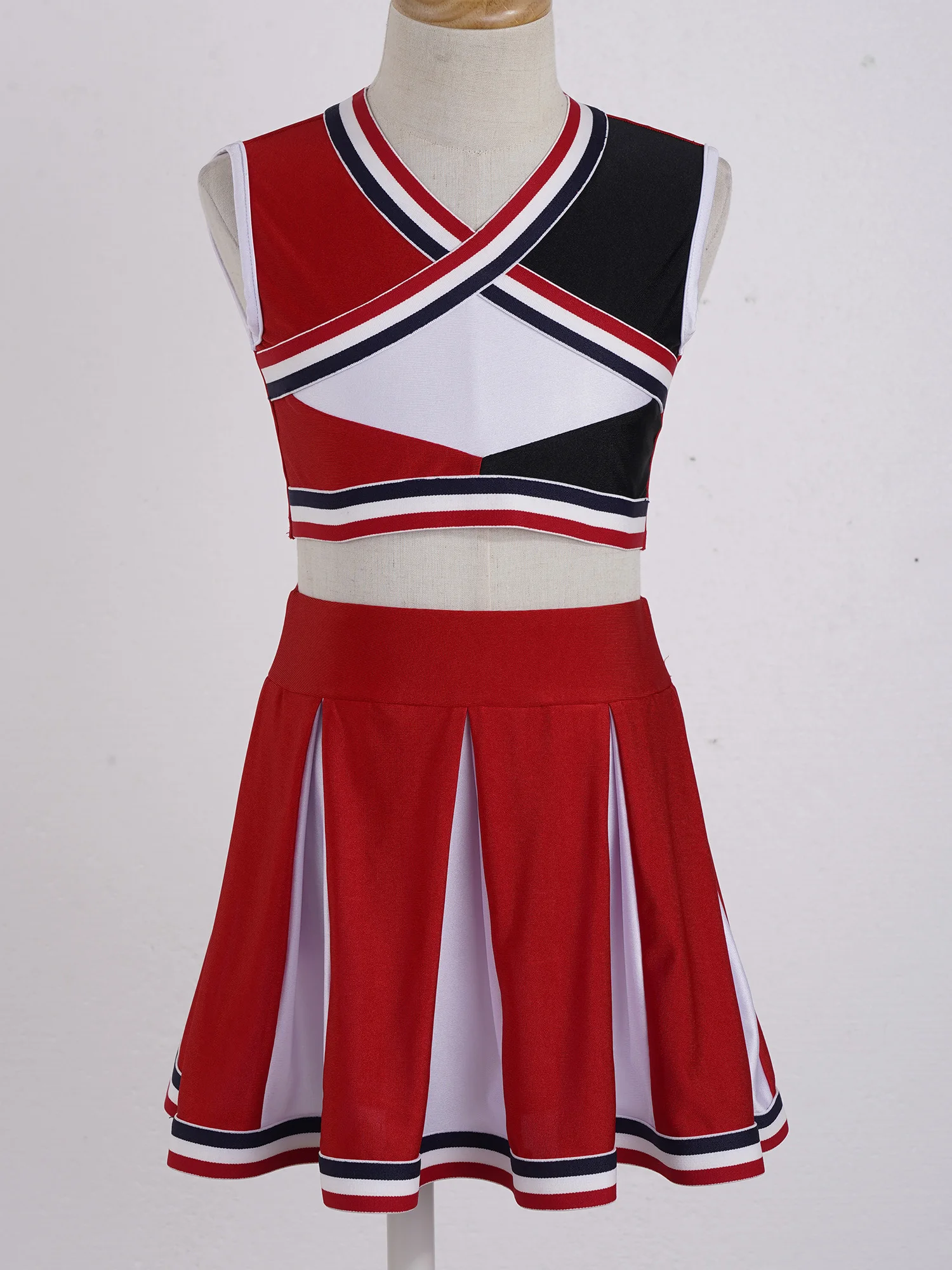 Косплей-костюм для девочек комплект из кроп-топа и плиссированной юбки школы