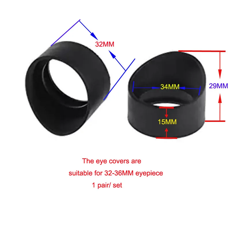

2Pcs 34mm Diameter Rubber Eyepiece Cover Guards for Stereo Microscope Telescope Eyepiece Caps